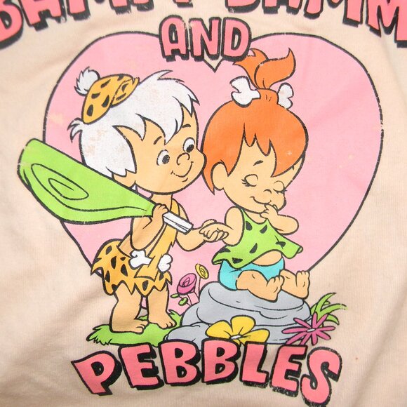 Flintstones BammBamm and Pebbles One Shoulder Tee Tank XL NWOT Retro Ruched - Picture 3 of 6